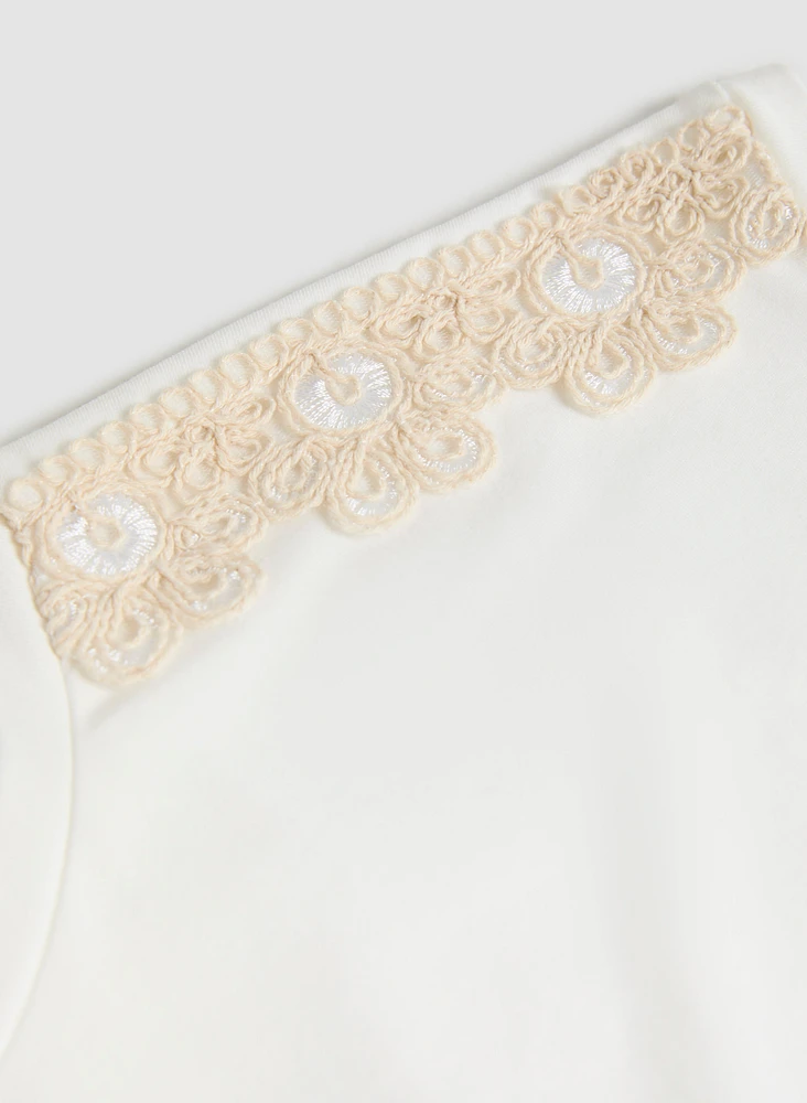 Crochet Hem T-Shirt