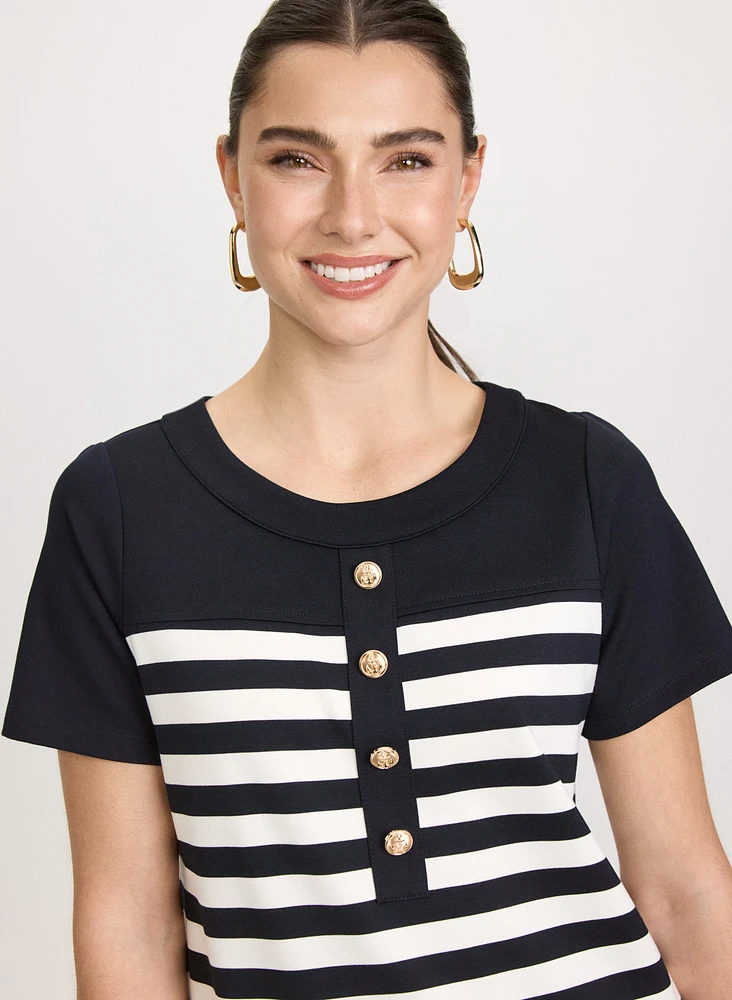 Striped A-Line Dress