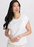 Floral Appliqué T-Shirt