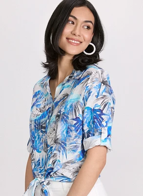 Palm Leaf Print Blouse