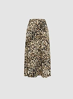 Long Leopard Print Skirt