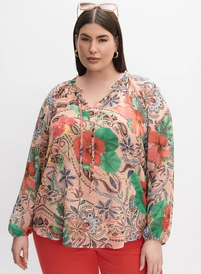 Melanie Lyne - Mixed Print Blouse