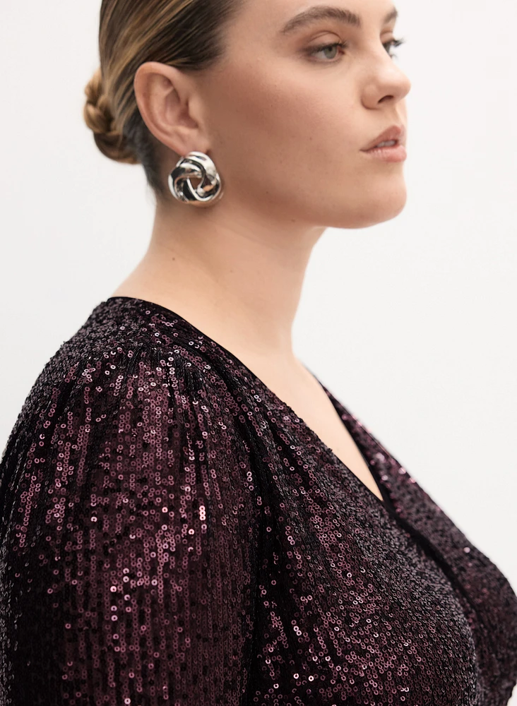Melanie Lyne - Crossover Sequin Top