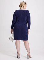 Wrap Style Glitter Knit Dress