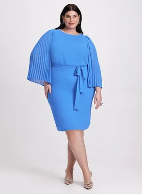 Embellished Cape Sleeve Dress