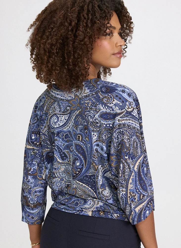 Paisley Flare Sleeve Blouse