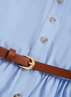 Belted Button Front Dress