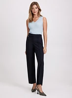 Sleeveless Ribbed Knit Sweater