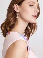 Cubic Zirconia Pearl Drop Earrings