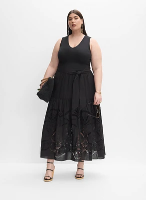 Melanie Lyne - Embroidered Cotton Maxi Dress