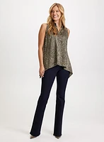 Leopard Print Sleeveless Blouse