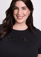 Cut-Out Script T-Shirt