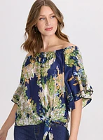 Abstract Off-Shoulder Blouse