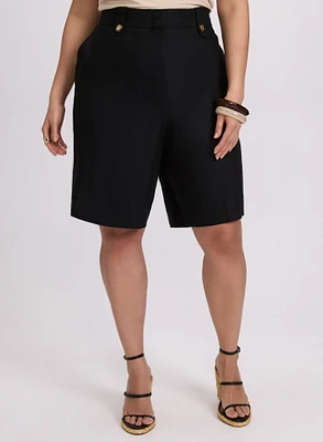 Short en mélange de lin extensible