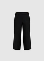 Linen-Blend Wide-Leg Capris