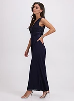 Metallic Pleated Jumpsuit