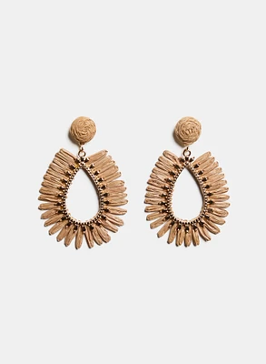 Boucles d'oreilles à franges en raphia