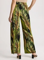 Palm Print Wide Leg Pants