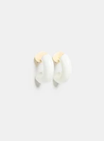 Metal & Epoxy Hoop Earrings