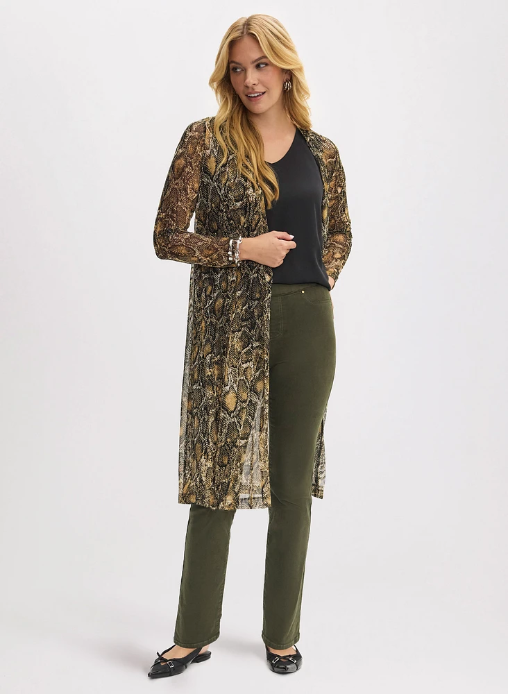 Snake Print Mesh Cover-Up