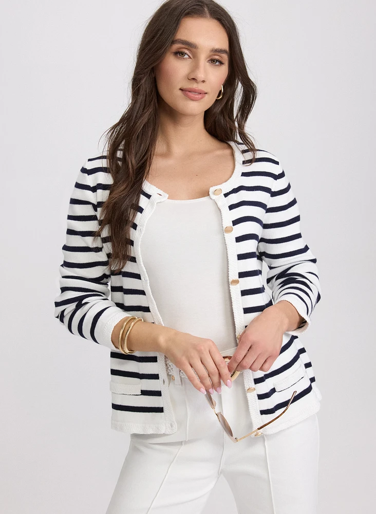 Stripe Knit Cardigan