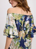 Abstract Off-Shoulder Blouse