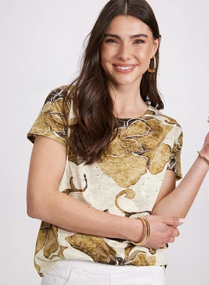 Floral Rhinestone T-Shirt