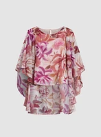 Flared Sleeve Floral Blouse