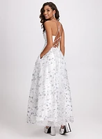 Robe florale à dos lac