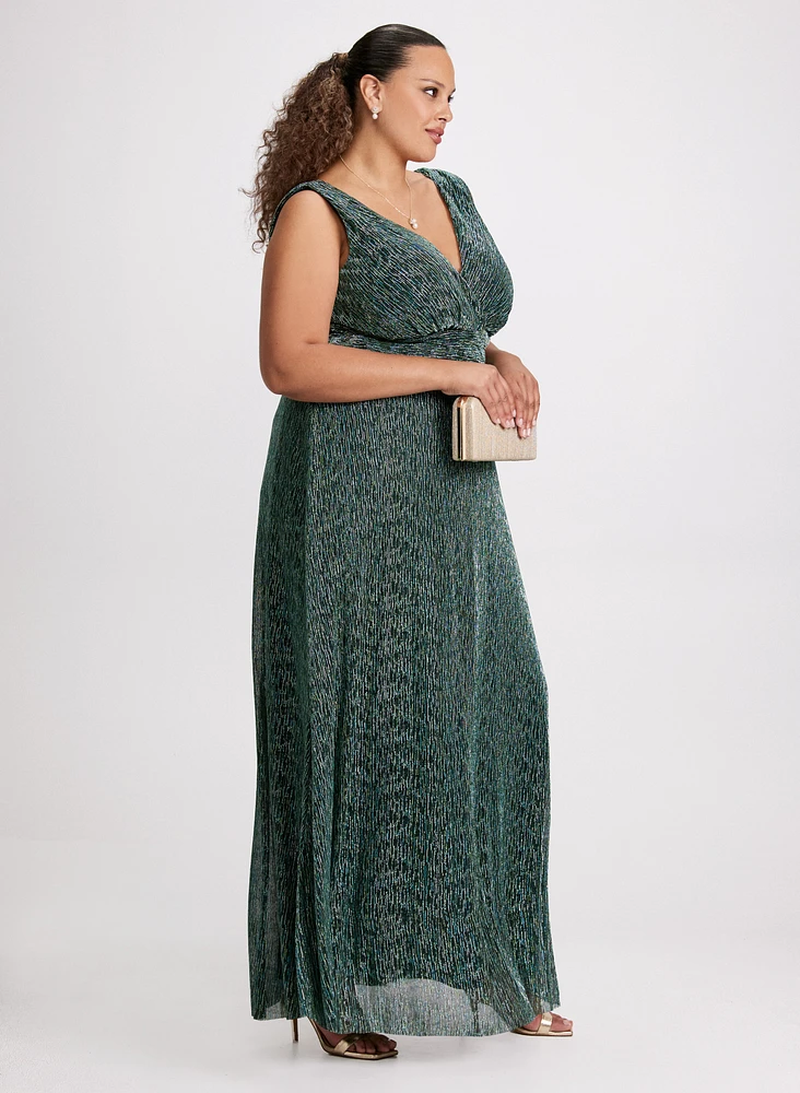 Fit-&-Flare Metallic Detail Dress