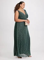 Fit-&-Flare Metallic Detail Dress