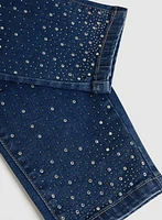 Rhinestone Embellished Slim Leg Jeans