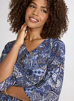 Paisley Flare Sleeve Blouse