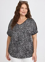 Geometric Cold-Shoulder Top