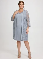 Ensemble à robe fourreau et veste en dentelle