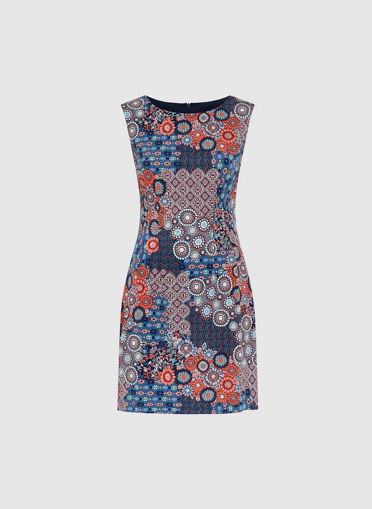 Geometric Tile Print Dress