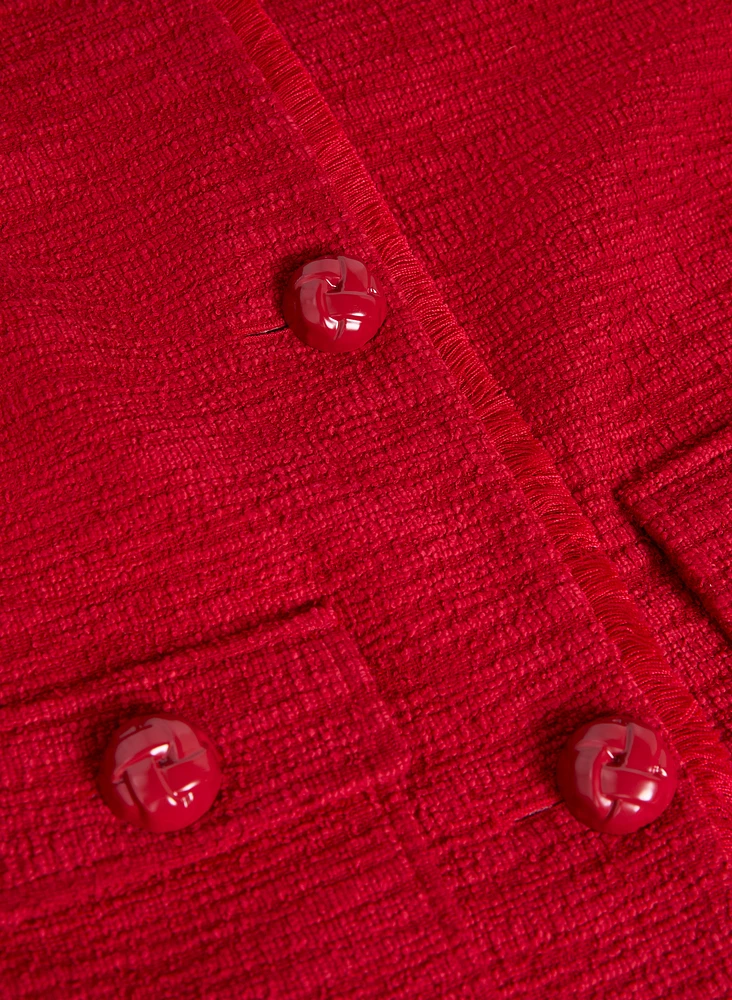 Button Detail Bouclé Jacket