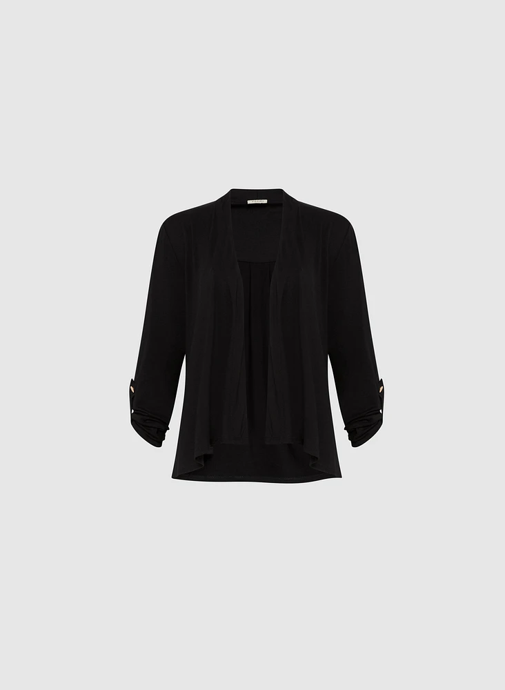 Button Detail Cascade Sweater
