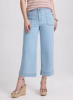 Wide-Leg Pocket Jeans
