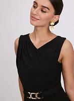 Belted Pleat Detail Dress