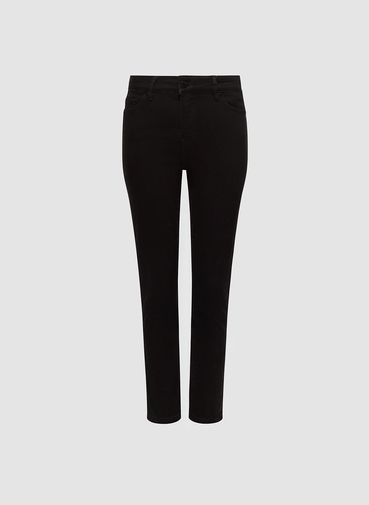 Rhinestone Detail Straight Leg Jeans