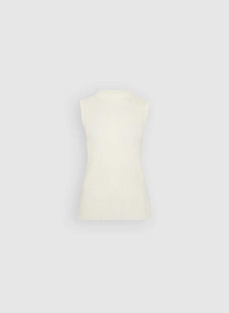 Sleeveless Mock Neck Sweater