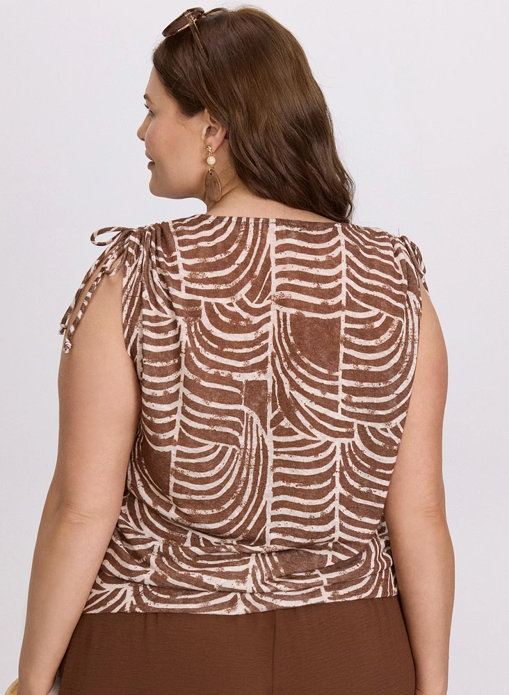 Ruched Abstract Top