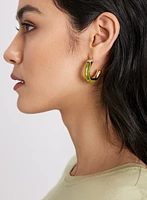 Marbled Resin Hoop Earrings