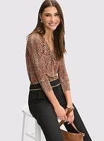 Tile Print U-Ring Top