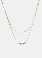 Layered Barrel Pendant Necklace