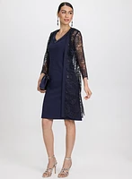 Ensemble de robe fourreau et veste en dentelle