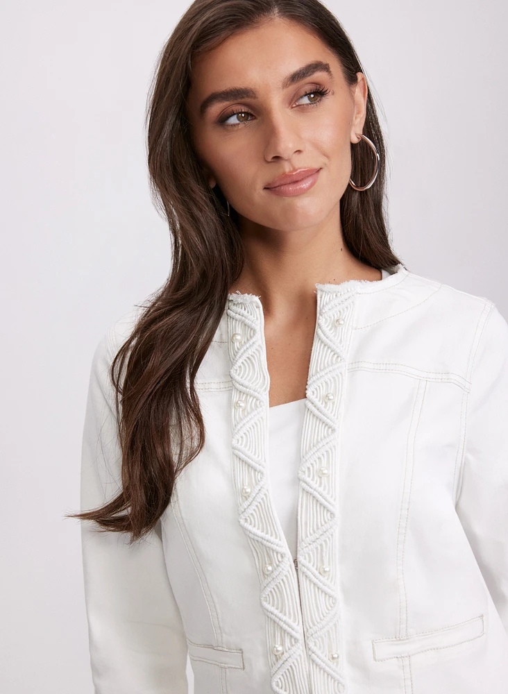 Braided Trim Denim Jacket