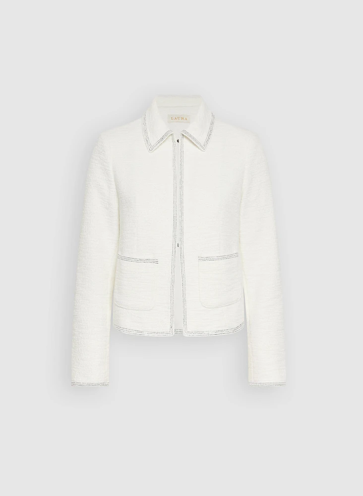 Veste en tweed à bordure contrastante