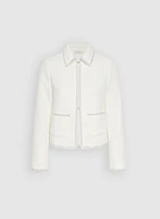 Veste en tweed à bordure contrastante